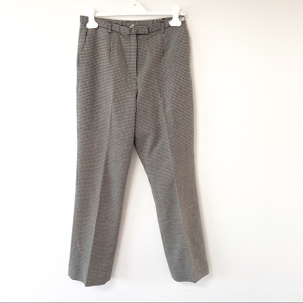 Pendleton Wool Houndstooth Print Classic Pants